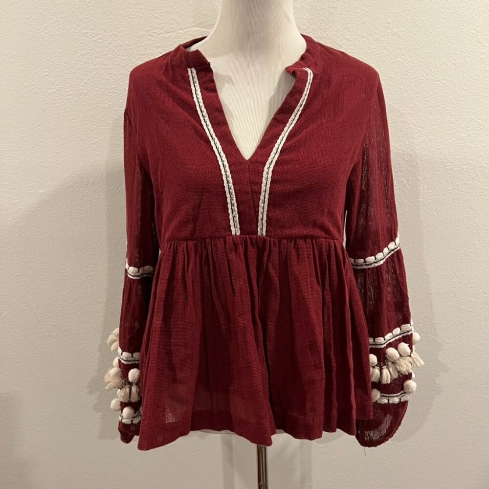 Anthropologie Vineet Bahl Nisha Peasant Top M - Picture 2 of 8